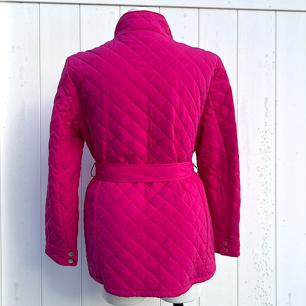 CALVIN KLEIN Hot Pink Quilted Faux Fur Lined Coat - Women’s XL - Picture 3 of 11